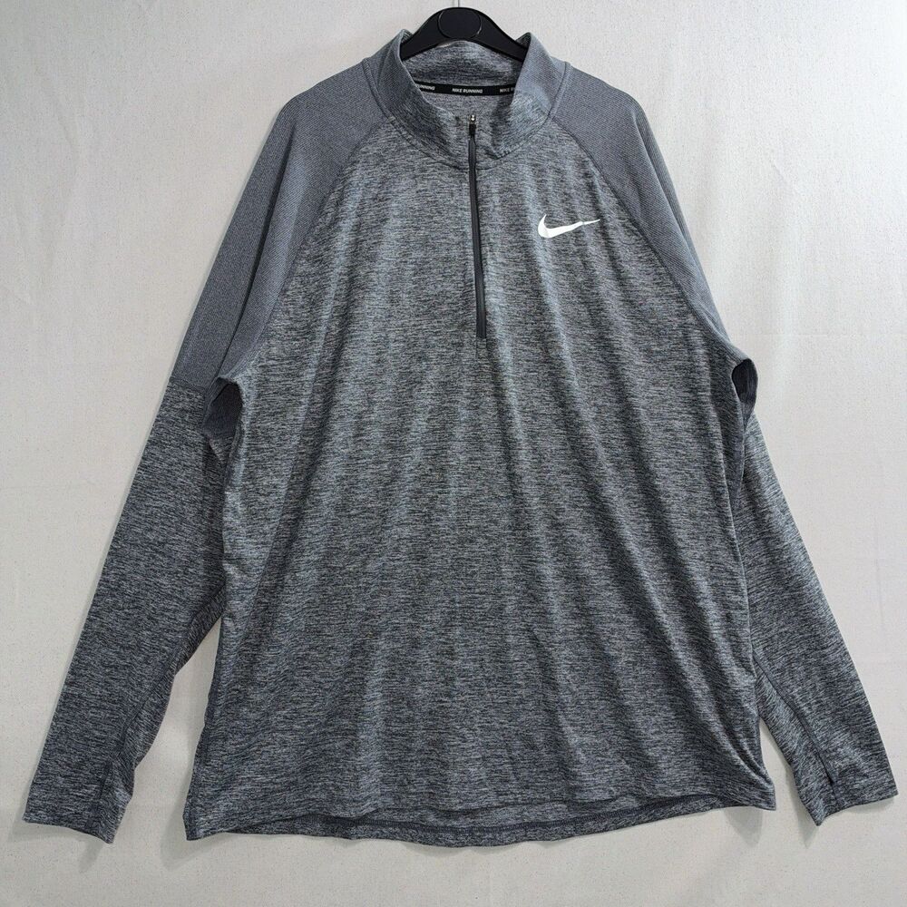 Nike Pullover Mens 2XL Gray Dri-FIT Element Quarter Zip Running CD8273-021
